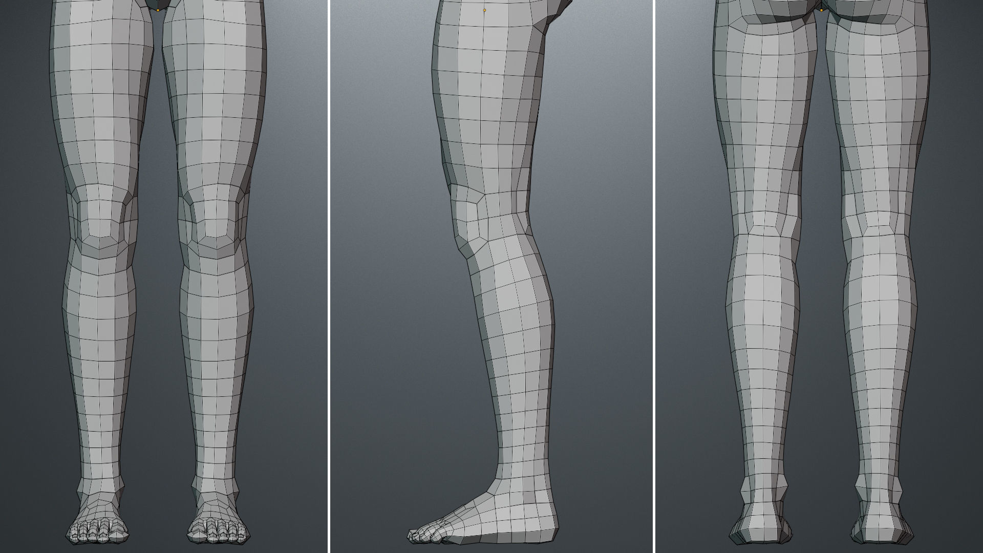 Base Mesh Set Low-poly 3D model_20
