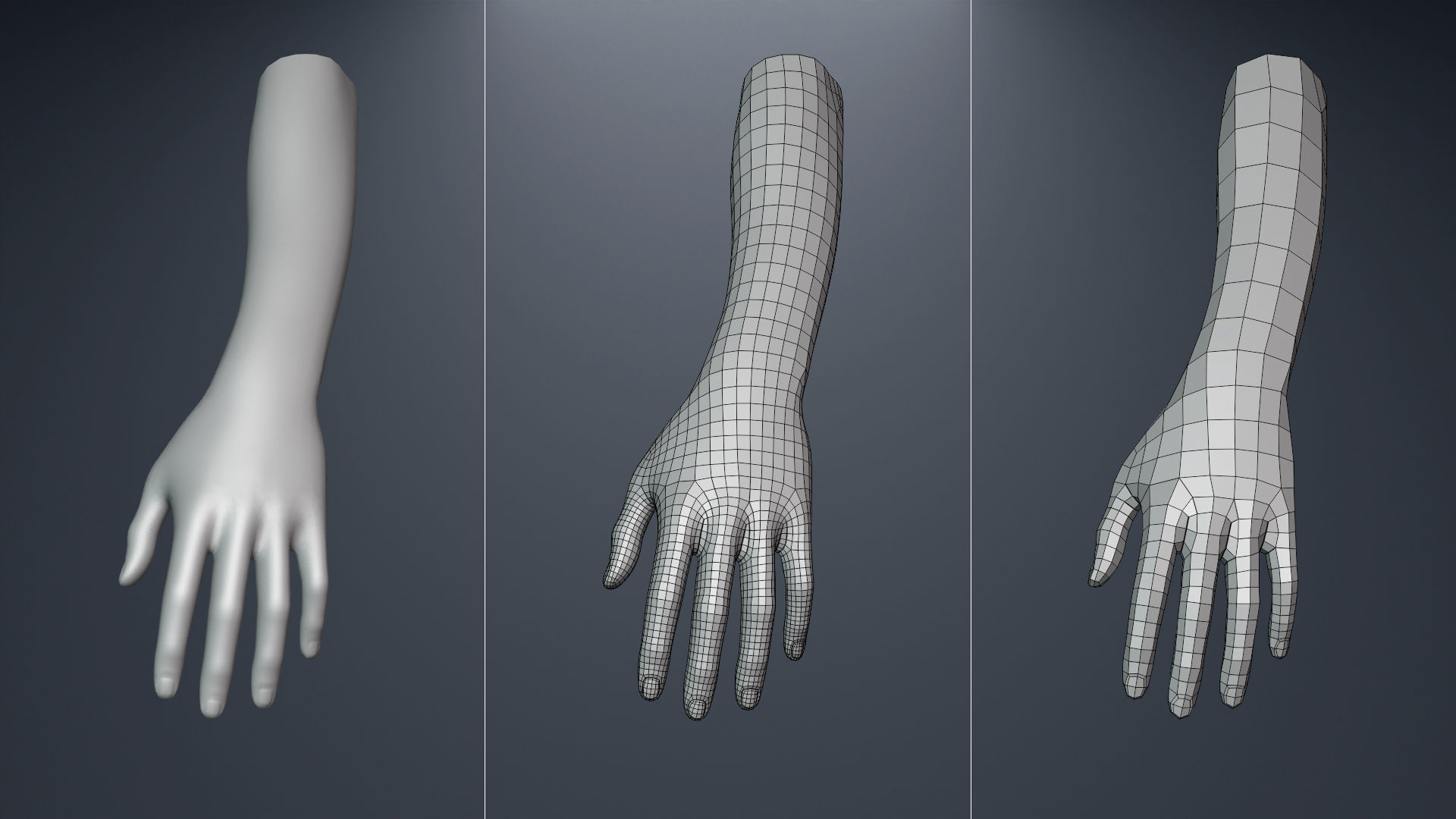Base Mesh Set Low-poly 3D model_23