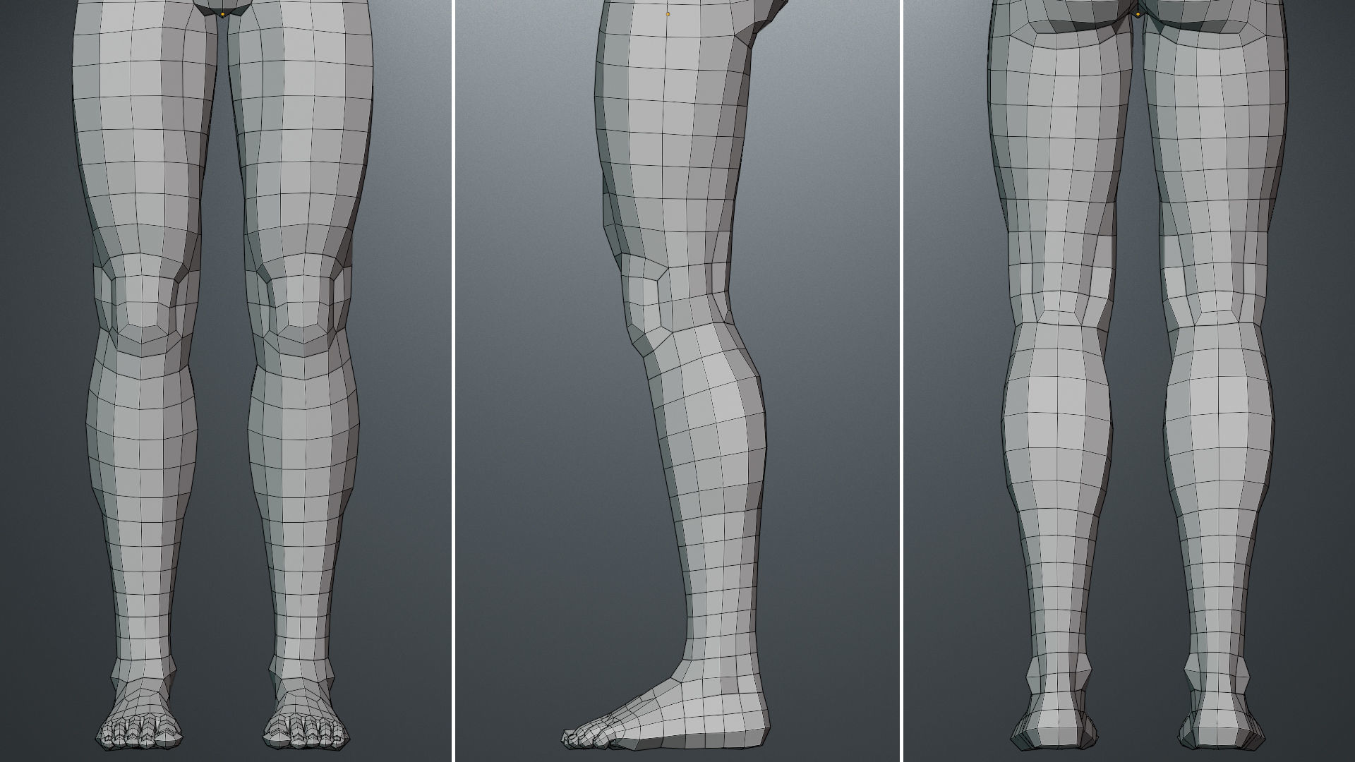 Base Mesh Set Low-poly 3D model_18
