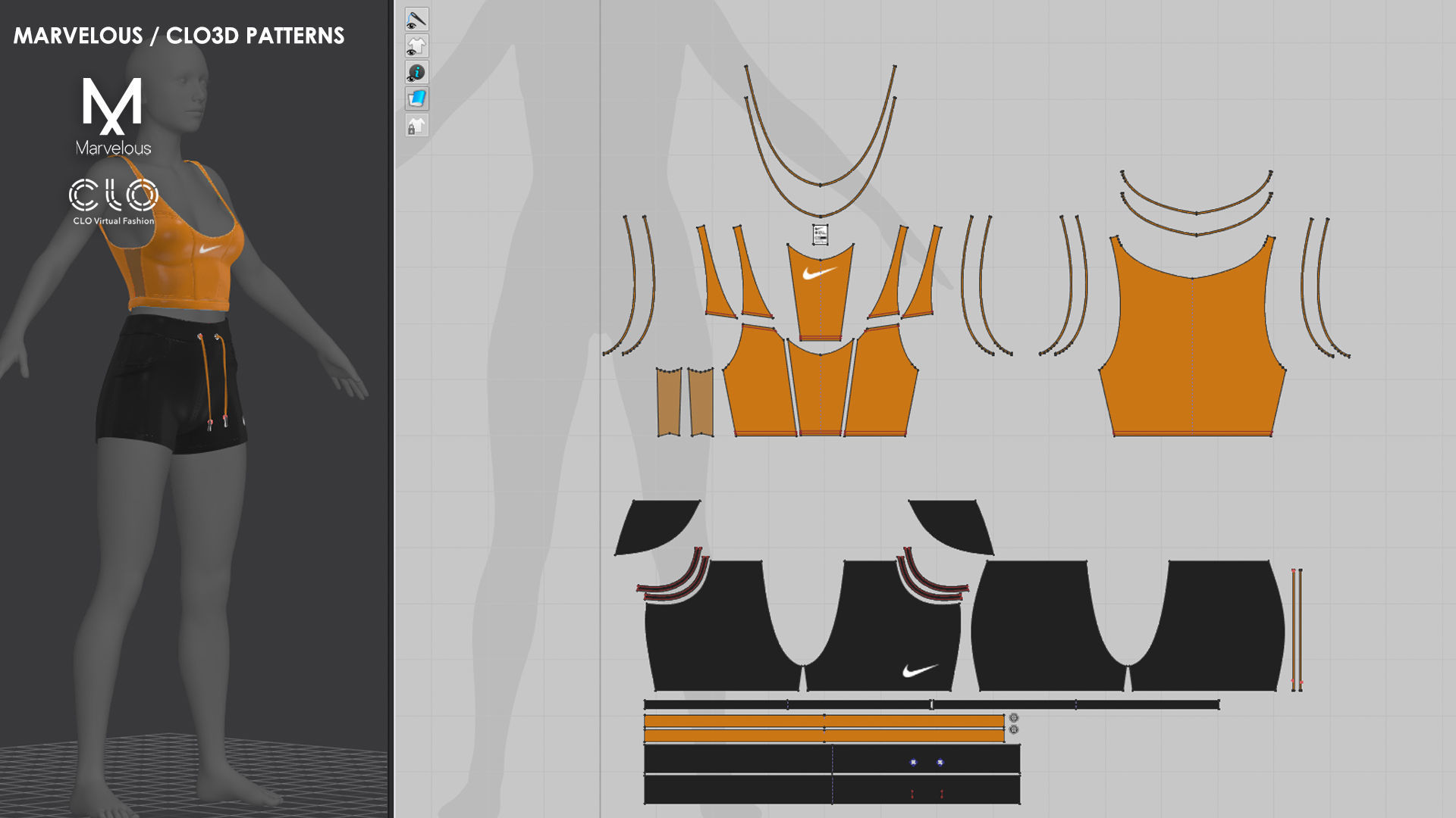 2 Girls Sportwear - Marvelous Designer with Video Process 3D model_5