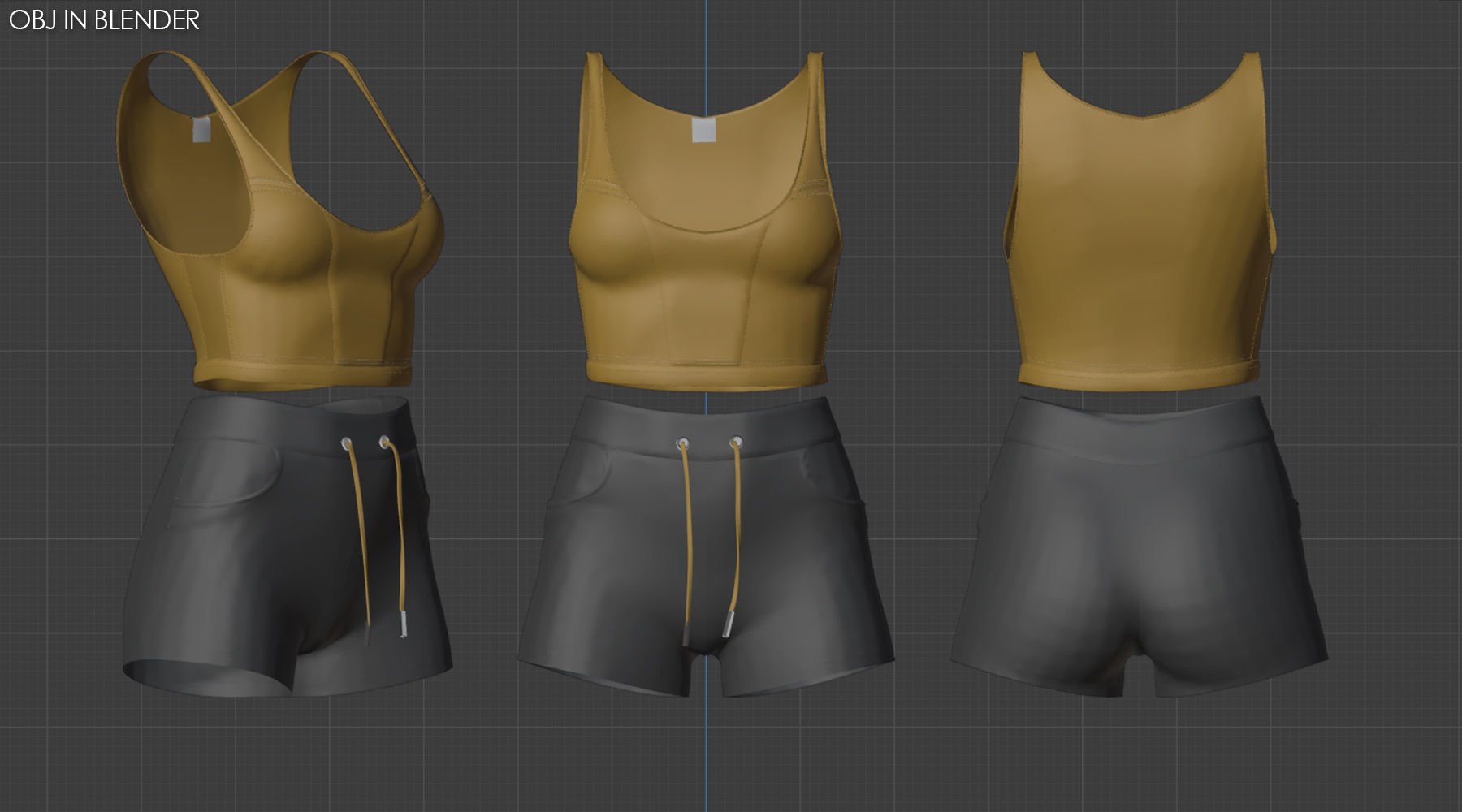 2 Girls Sportwear - Marvelous Designer with Video Process 3D model_9