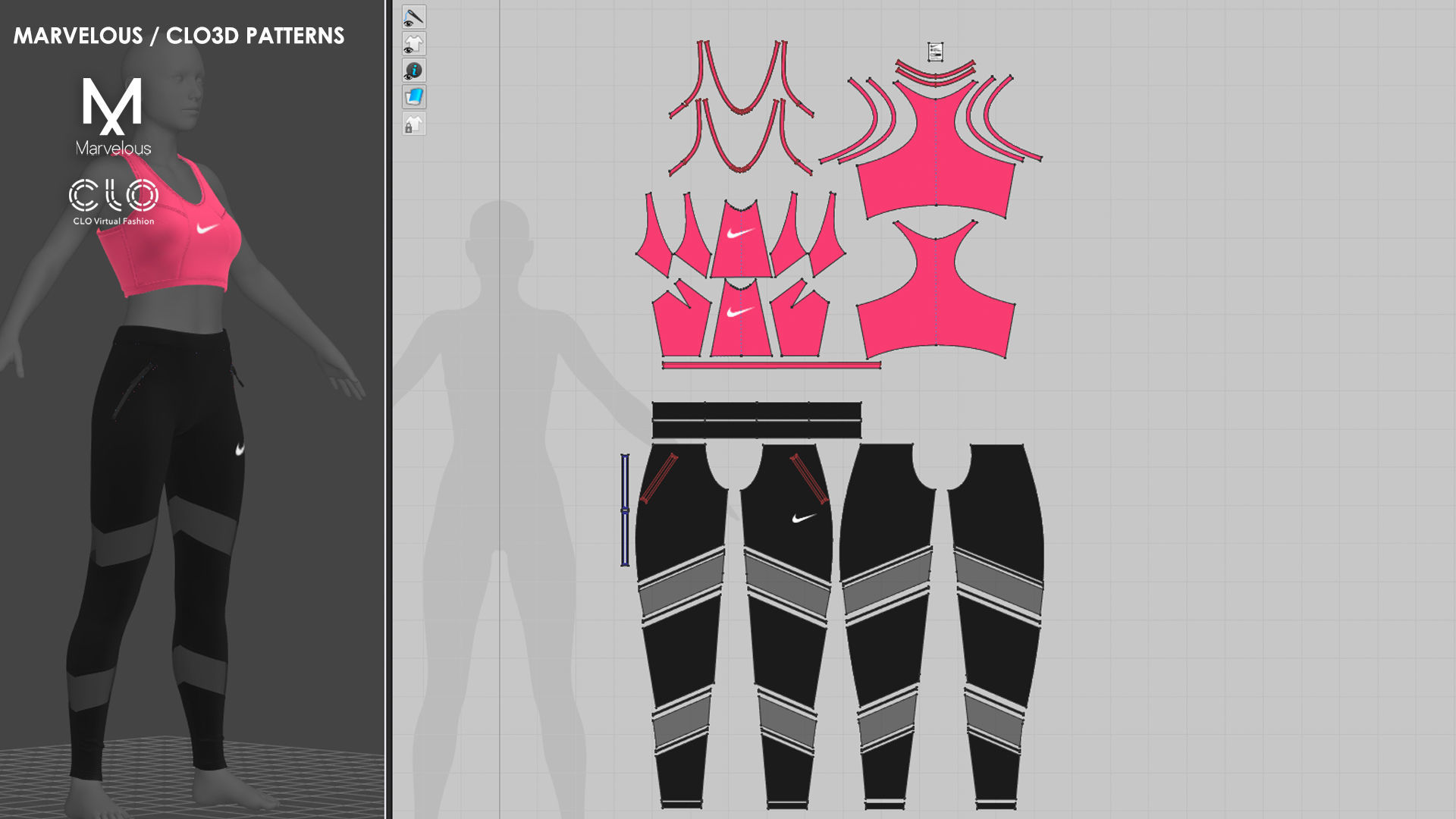 2 Girls Sportwear - Marvelous Designer with Video Process 3D model_6