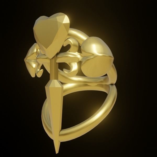 Jewelry Special Design of Saint James of Cross Heart Ring   3D print model_10