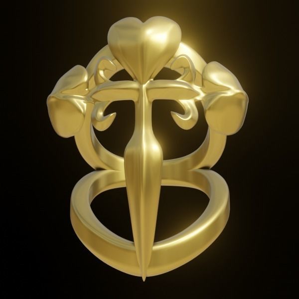 Jewelry Special Design of Saint James of Cross Heart Ring   3D print model_7