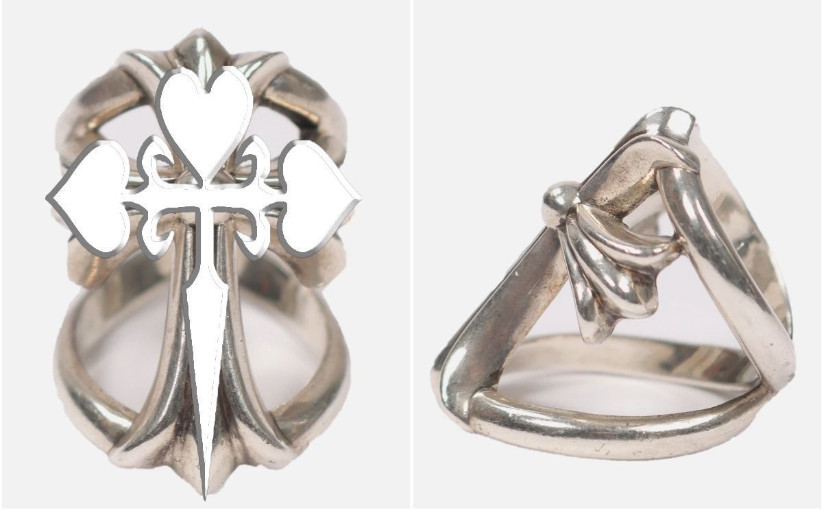 Jewelry Special Design of Saint James of Cross Heart Ring   3D print model_4
