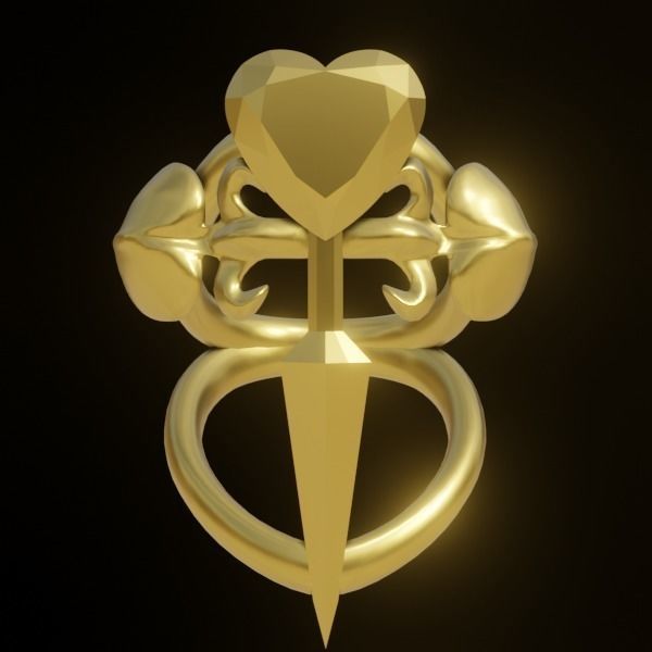Jewelry Special Design of Saint James of Cross Heart Ring   3D print model_8
