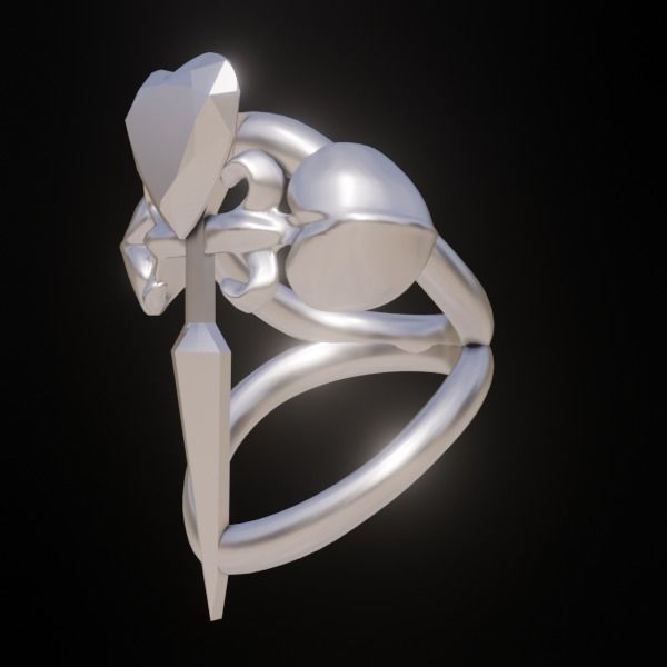 Jewelry Special Design of Saint James of Cross Heart Ring   3D print model_11