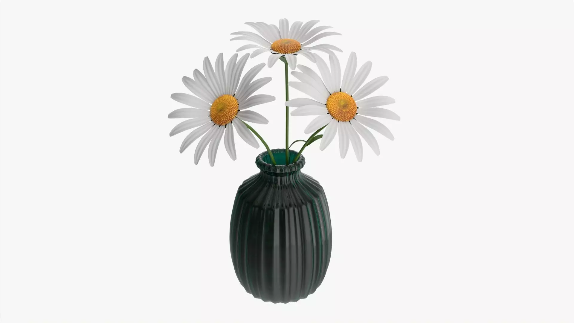 Vase with daisies 3D model_0
