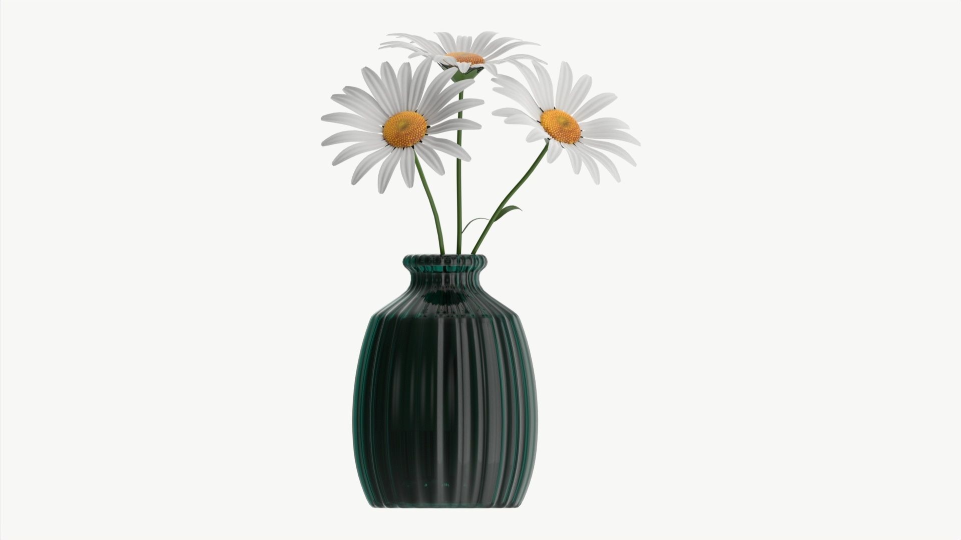 Vase with daisies 3D model_4