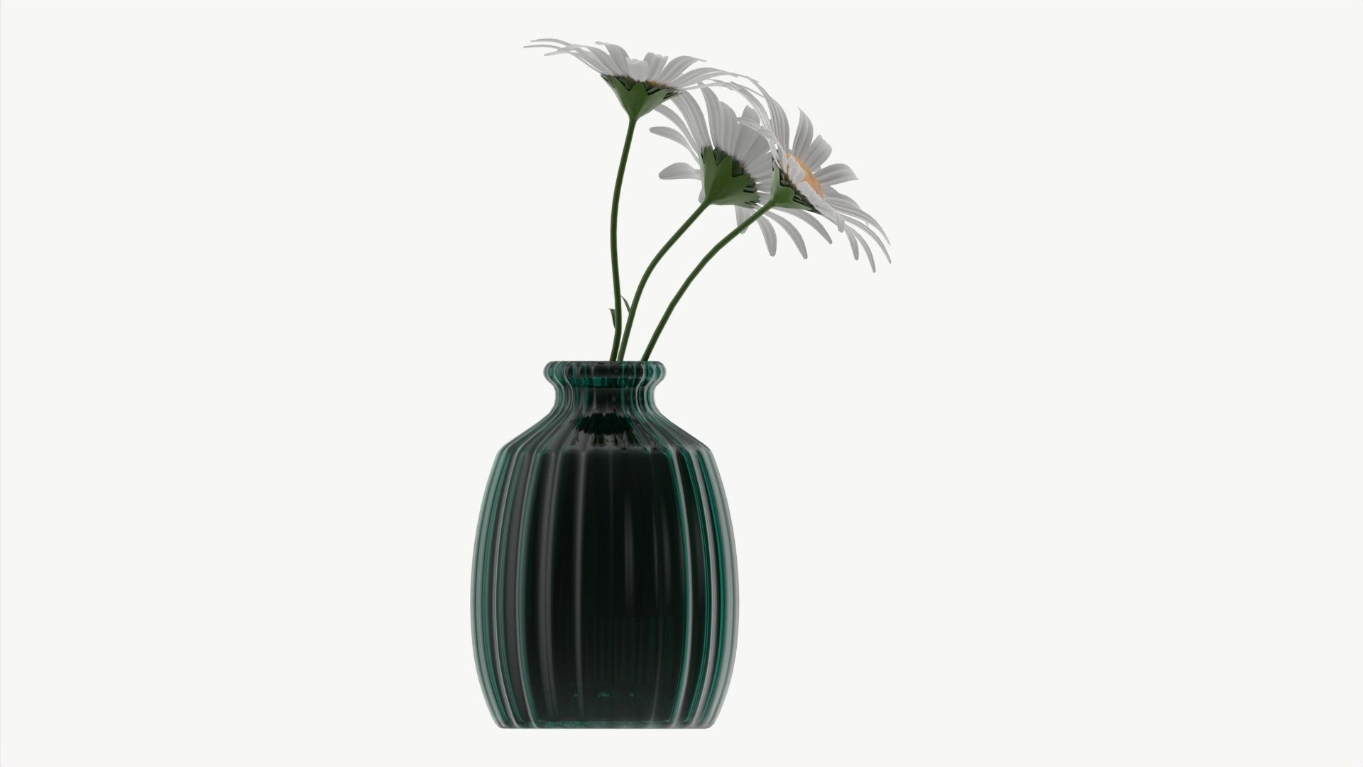 Vase with daisies 3D model_5