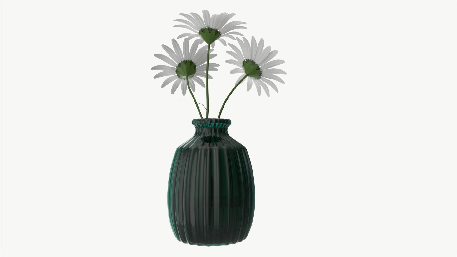 Vase with daisies 3D model_2