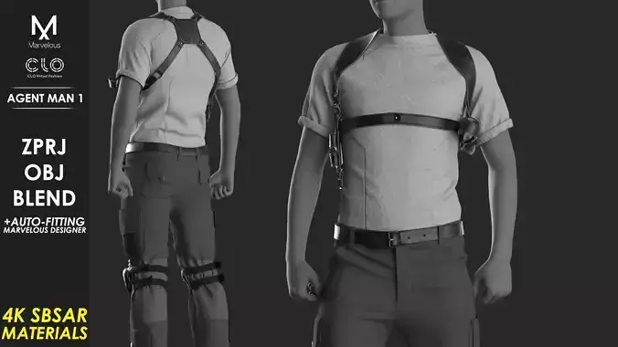 Agent Man 1 - Marvelous Designer with Video Process - Update