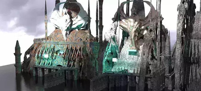 Grand Sci-Fi Warrior Monks Temples