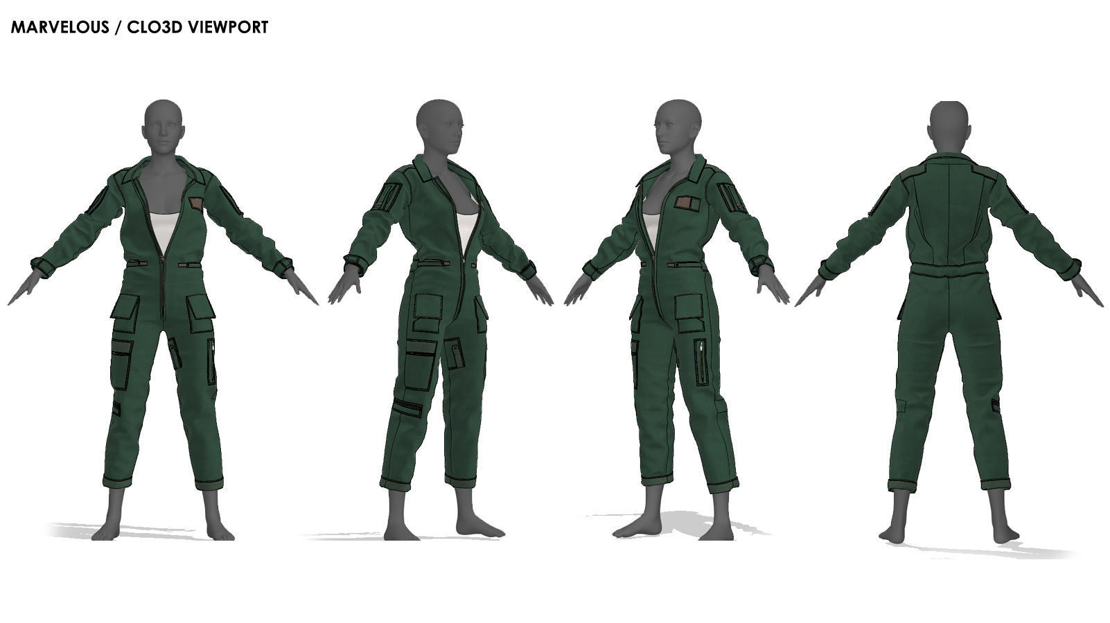 Girls Uniform 1 - Marvelous Designer with Video Process 3D model_4