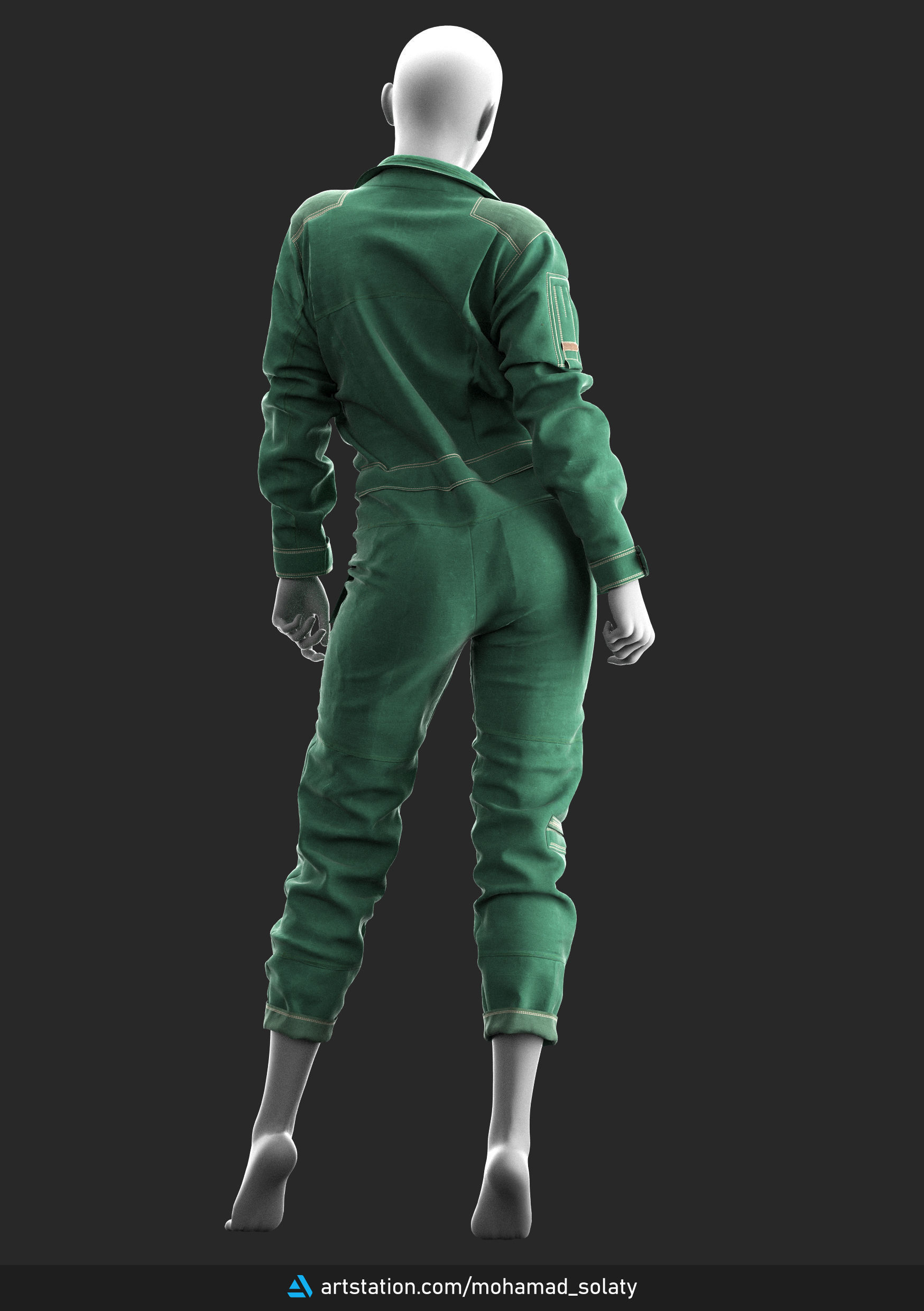 Girls Uniform 1 - Marvelous Designer with Video Process 3D model_8