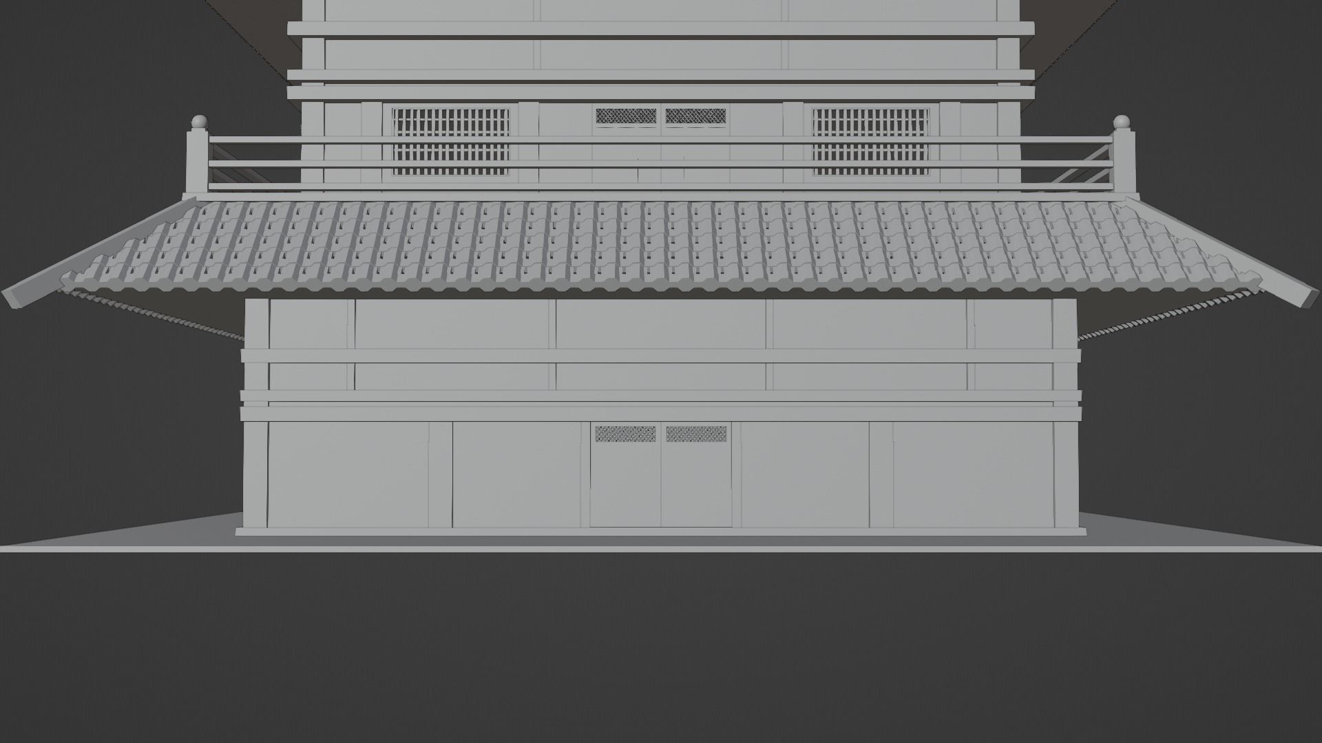 Chinese Two Floors Siheyuan 3D model_11