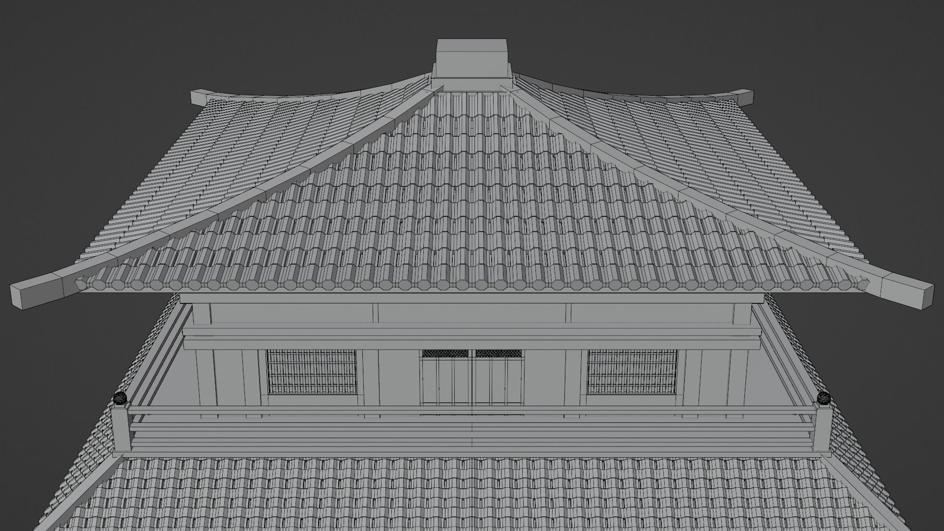 Chinese Two Floors Siheyuan 3D model_9