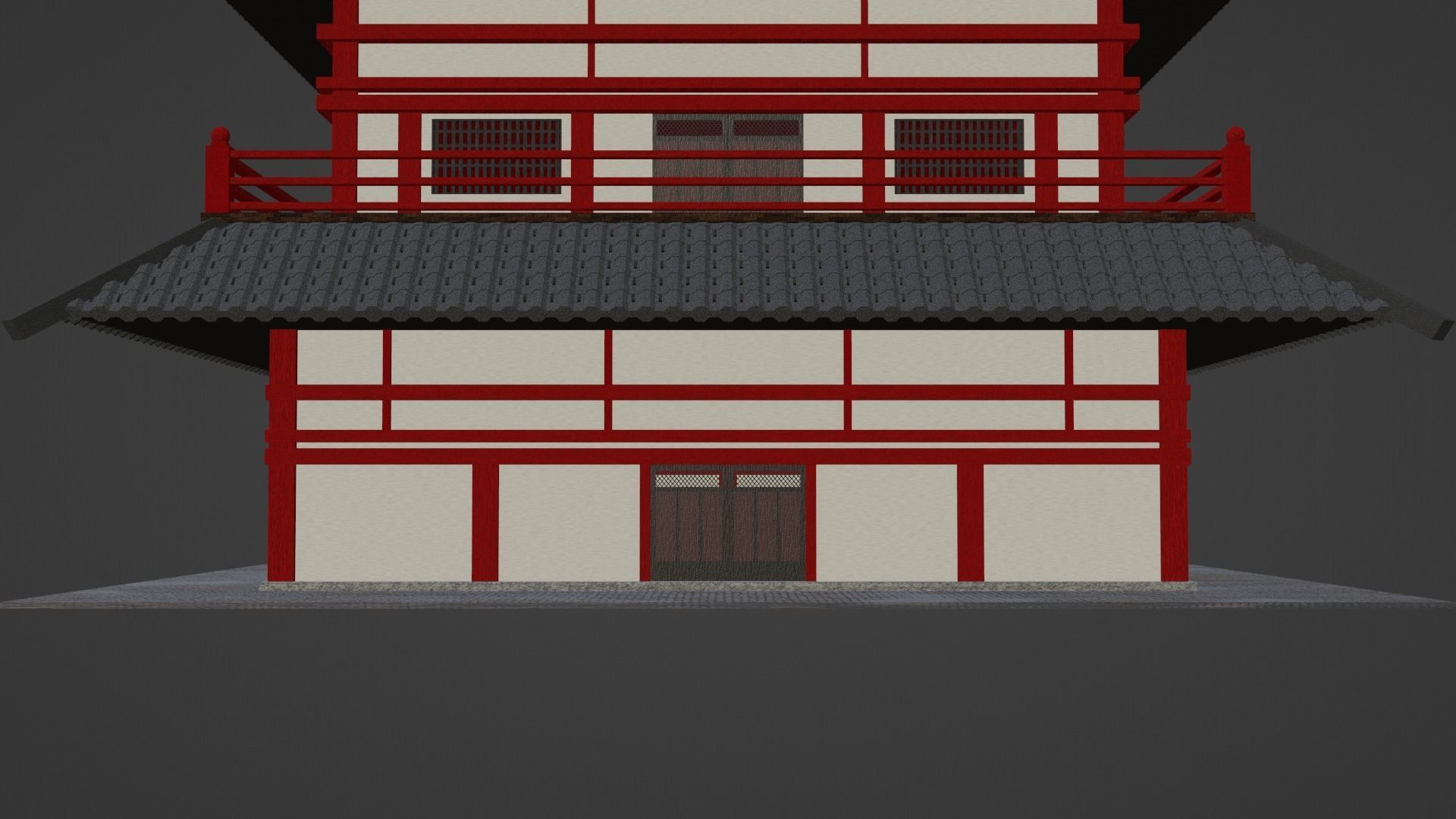 Chinese Two Floors Siheyuan 3D model_10