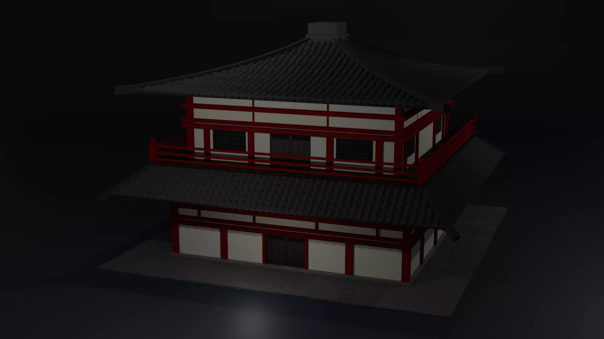 Chinese Two Floors Siheyuan 3D model_0