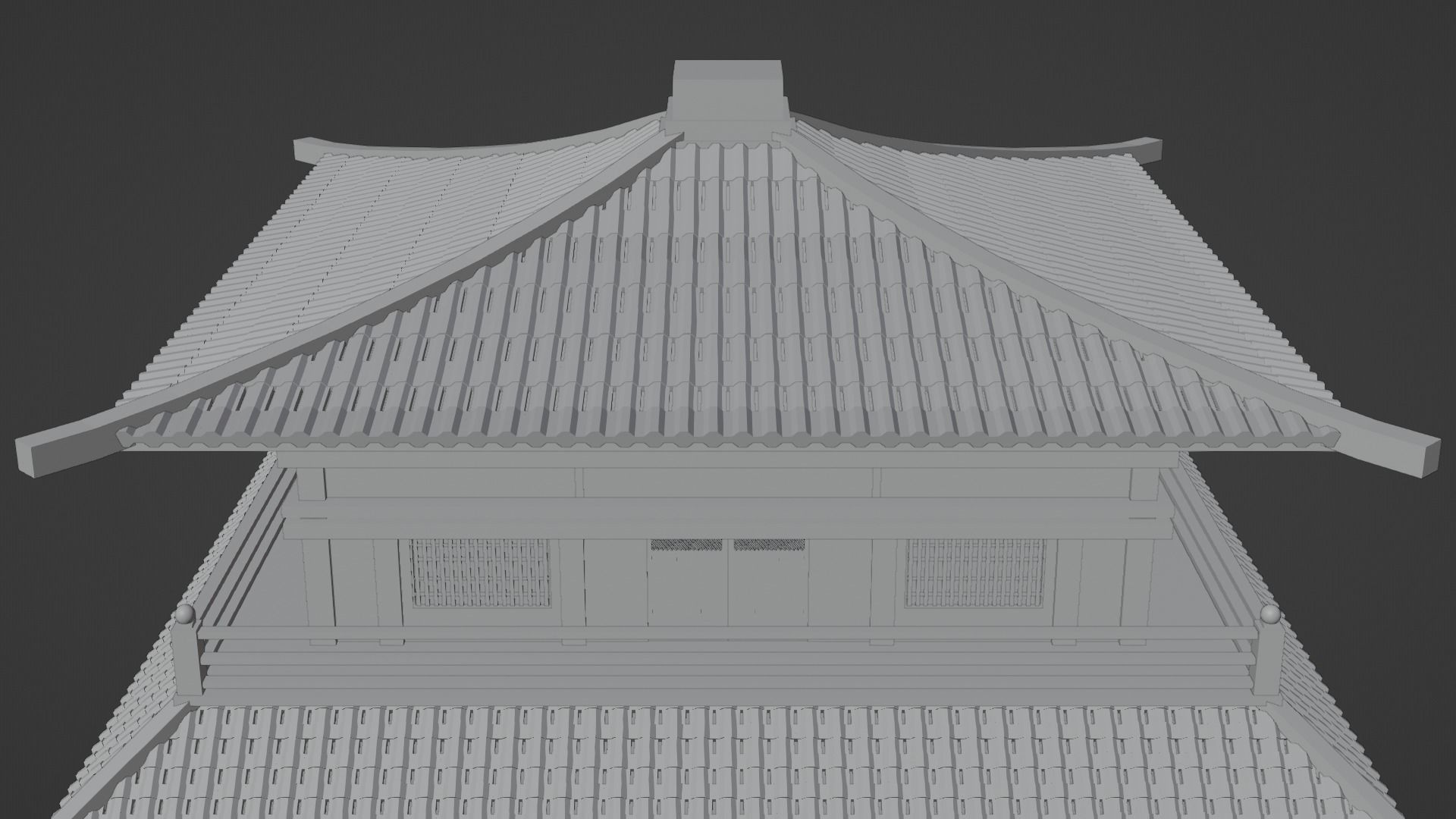 Chinese Two Floors Siheyuan 3D model_8