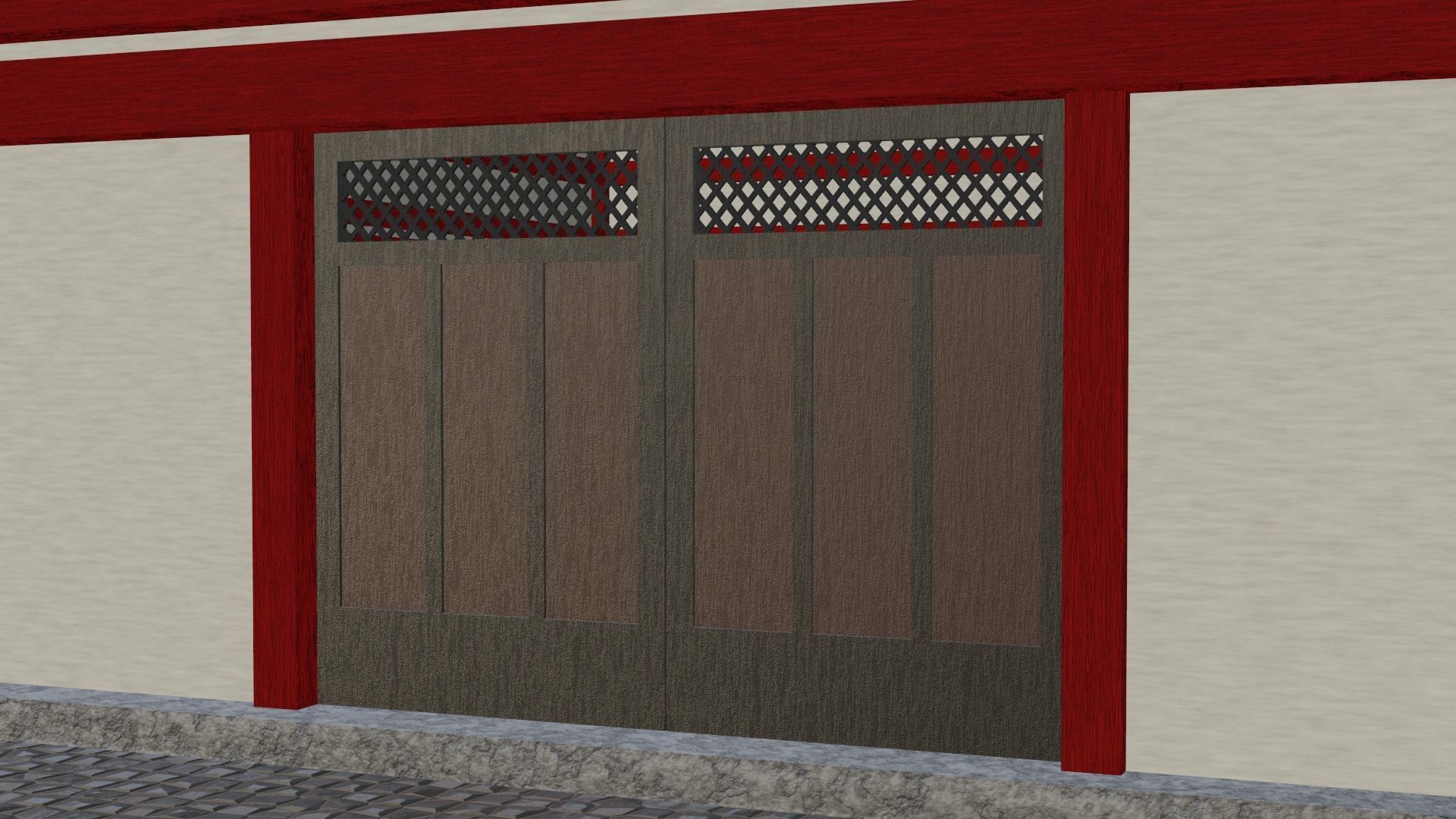 Chinese Two Floors Siheyuan 3D model_19