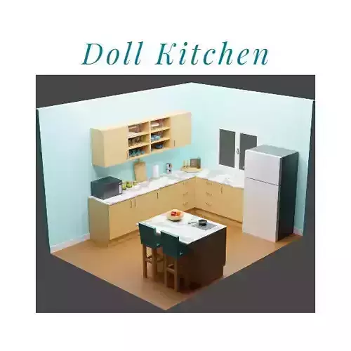 Doll Kitchen Low-poly 3D model
