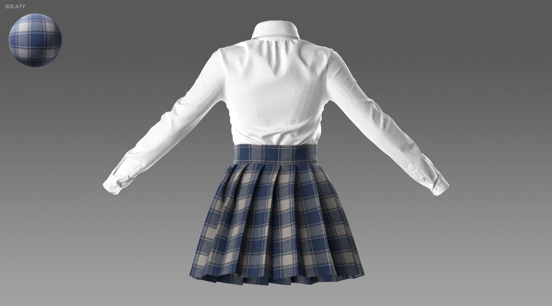 School Uniform - Marvelous Designer 3D model_5