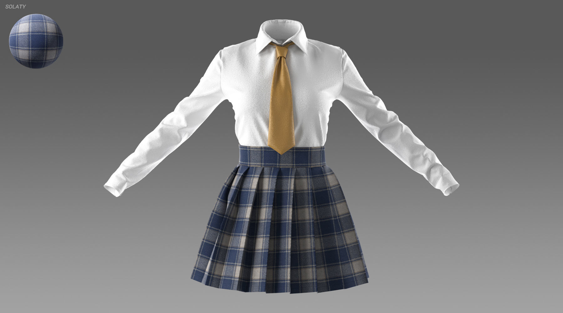 School Uniform - Marvelous Designer 3D model_4