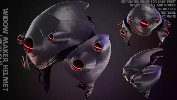 Widowmaker Helmet for Cosplay 3D print model