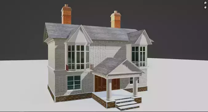  HOUSE EXTERIOR Low-poly 3D model