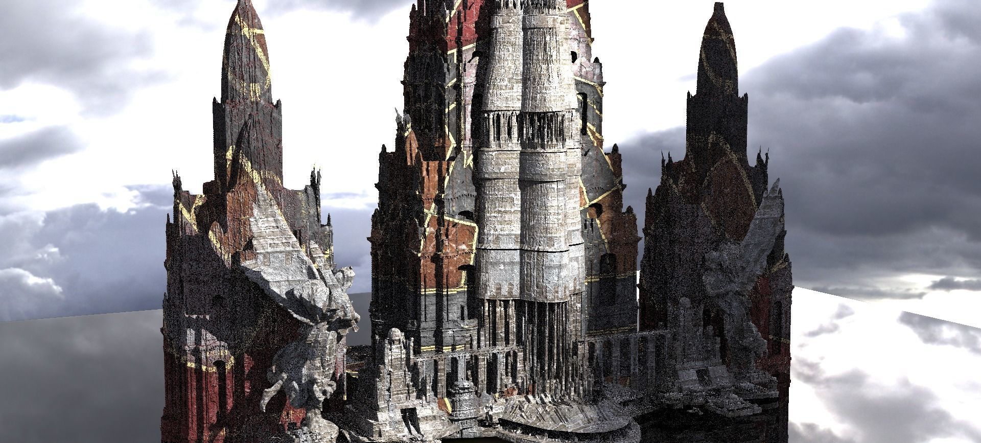 Red Angel Portal Tower Kit bash 2 3D model_3