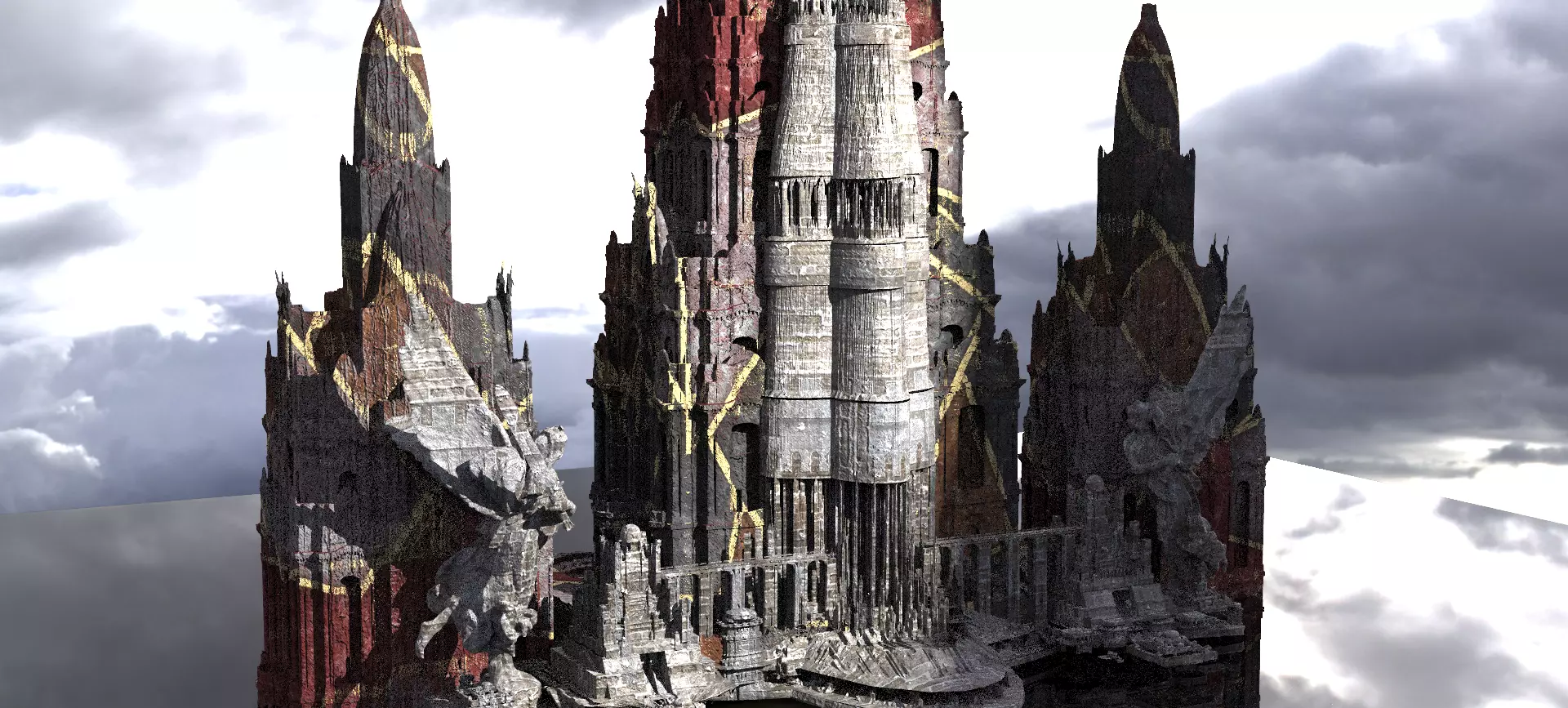 Red Angel Portal Tower Kit bash 2 3D model_0