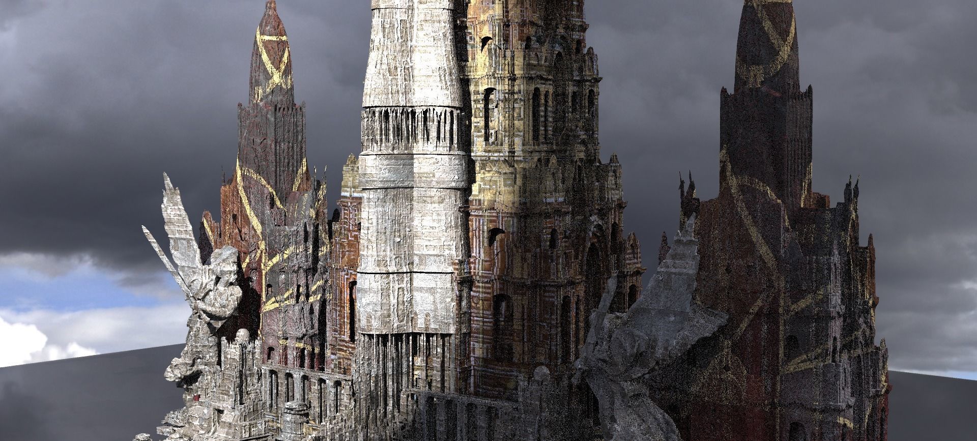 Red Angel Portal Tower Kit bash 3 3D model_1