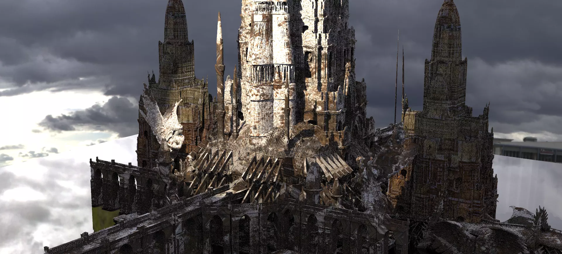 Red Angel Portal Tower Kit bash 4 3D model_0