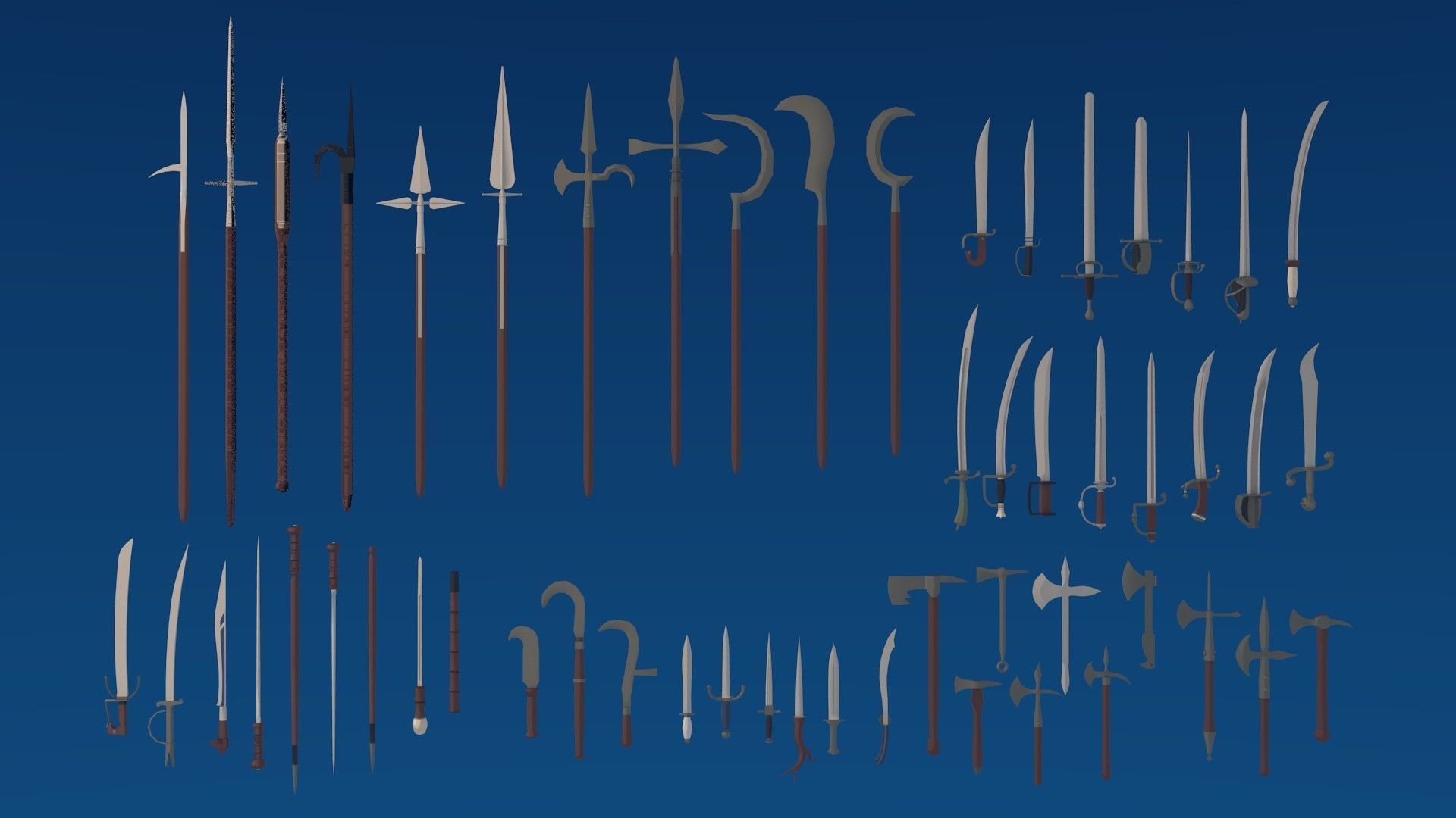 50 Low Poly Pirate Weapons Vol 02 Low-poly 3D model_1