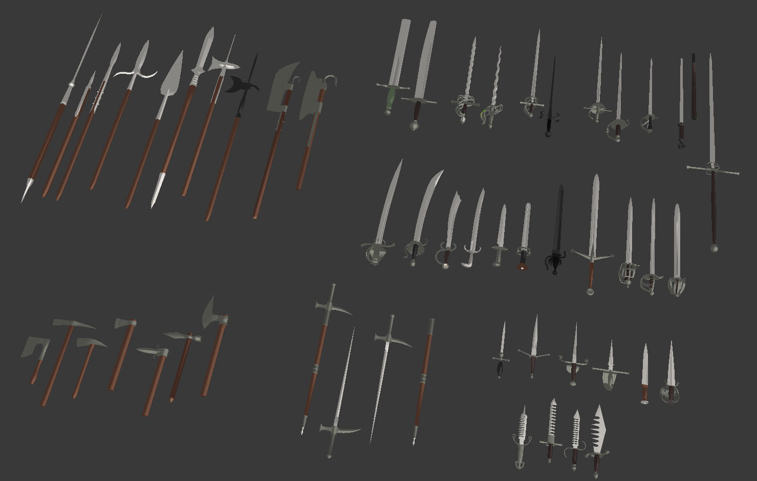 50 Low Poly Pirate Weapons Vol 02 Low-poly 3D model_3