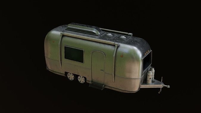 Dirty Apocalyptic Airstream Camper 3D model