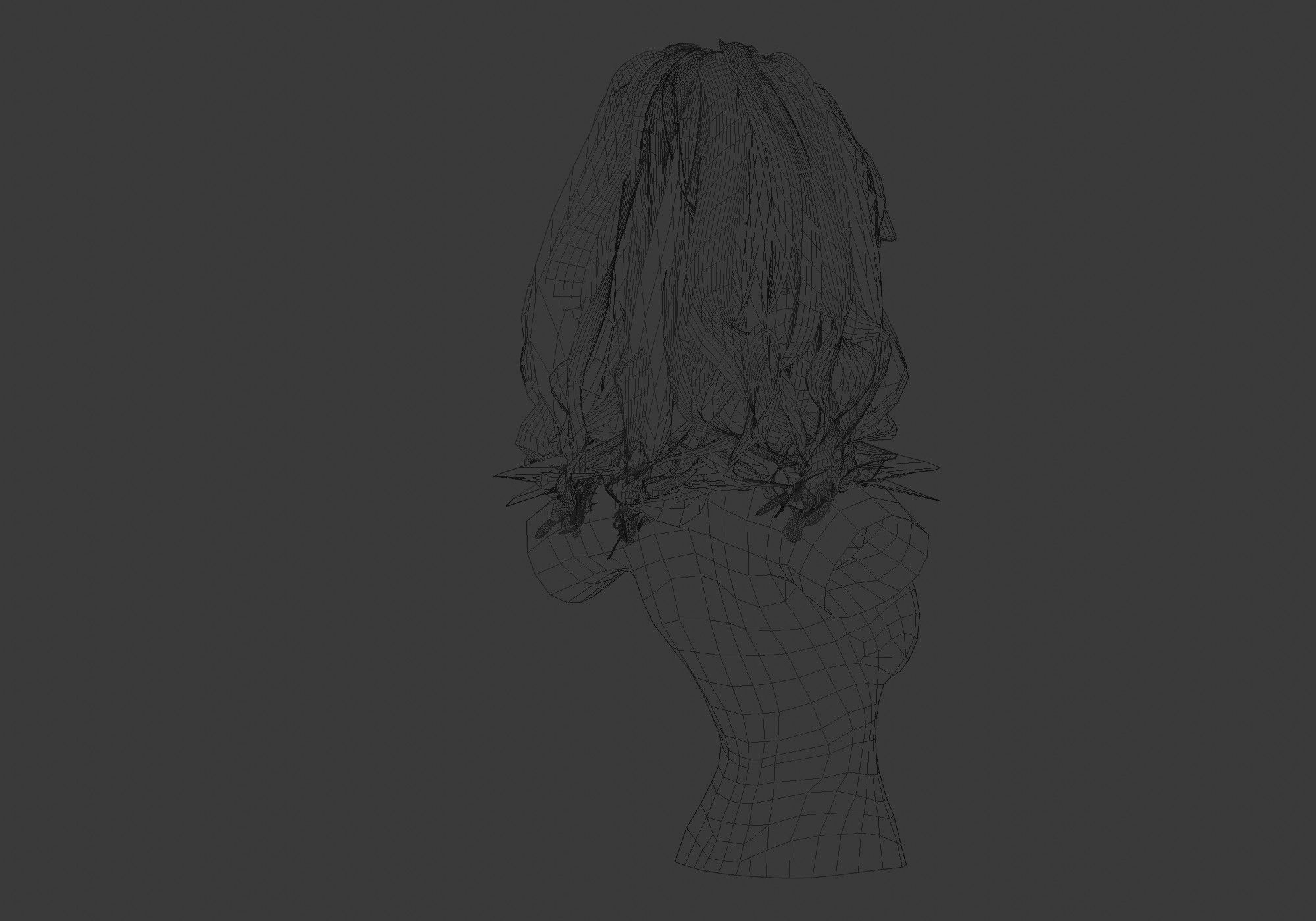 Wavy Pigtail Hairstyle 3D model_8