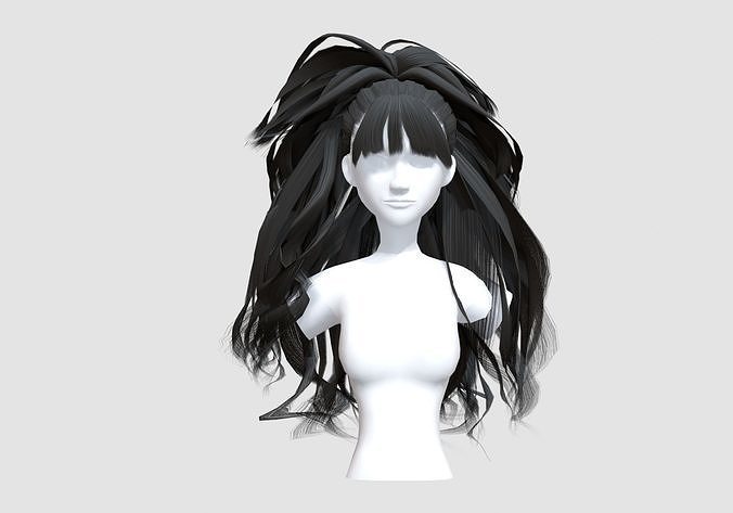Stylized Pigtail Hairstyle  3D model