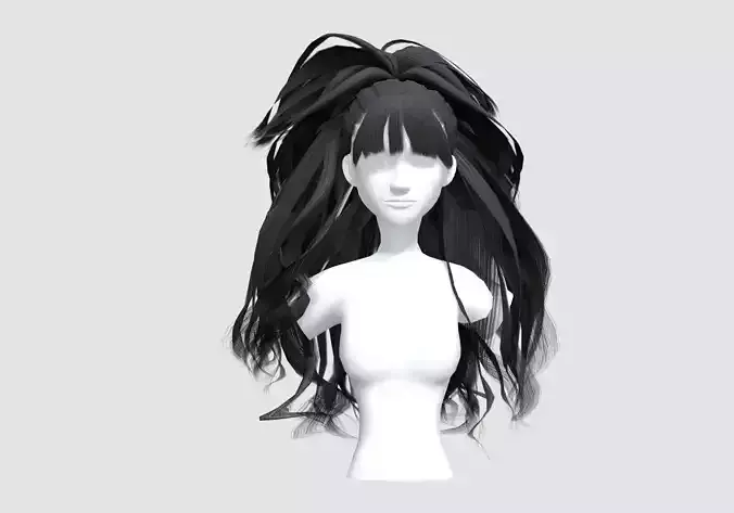Stylized Pigtail Hairstyle  3D model