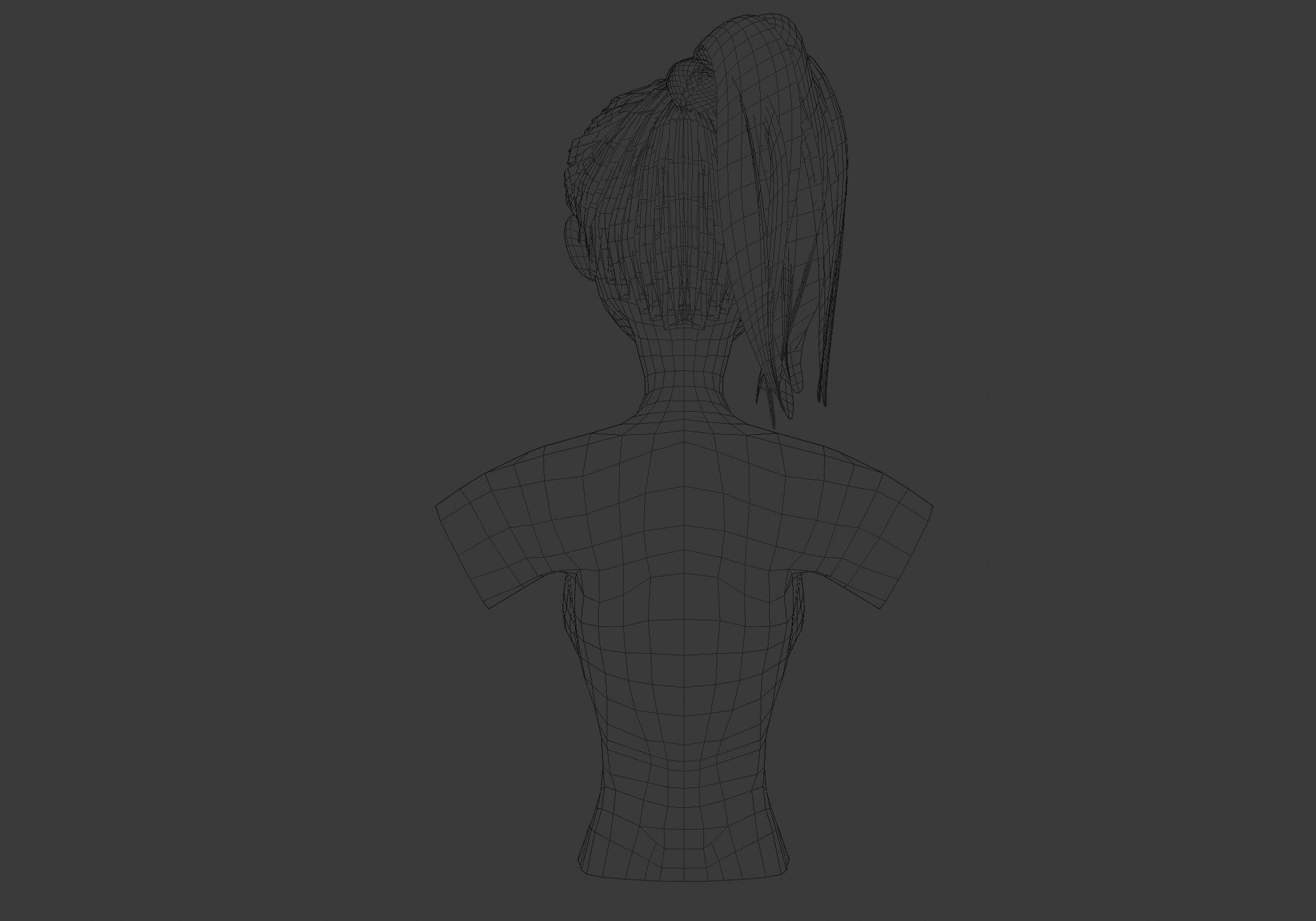 Pigtail Female Hairstyle 3D model_9
