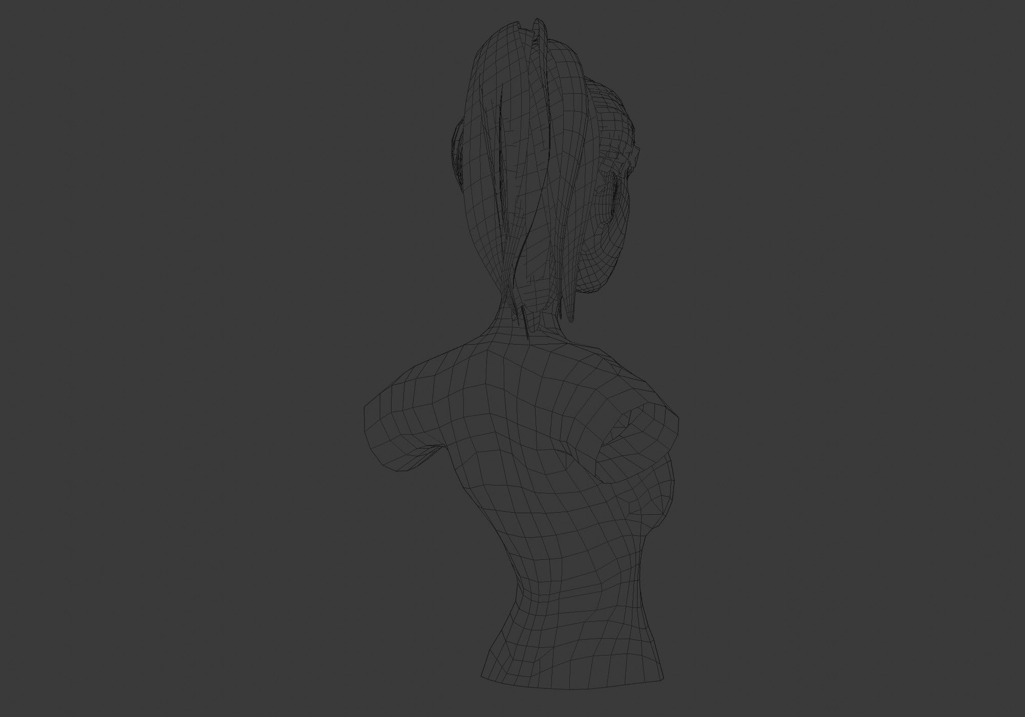 Pigtail Female Hairstyle 3D model_8