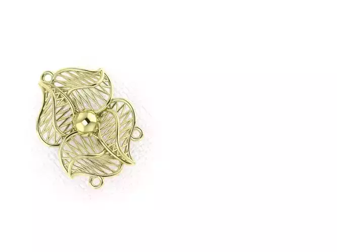 pendant55 gold plated leaf brooch