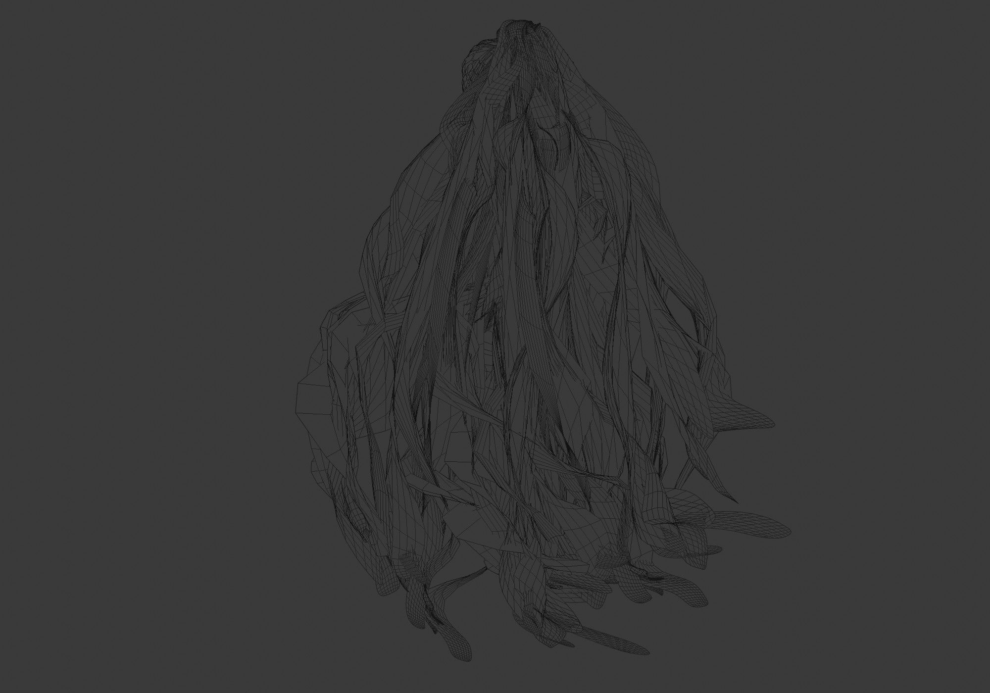 Long Wavy Hairstyle  3D model_9