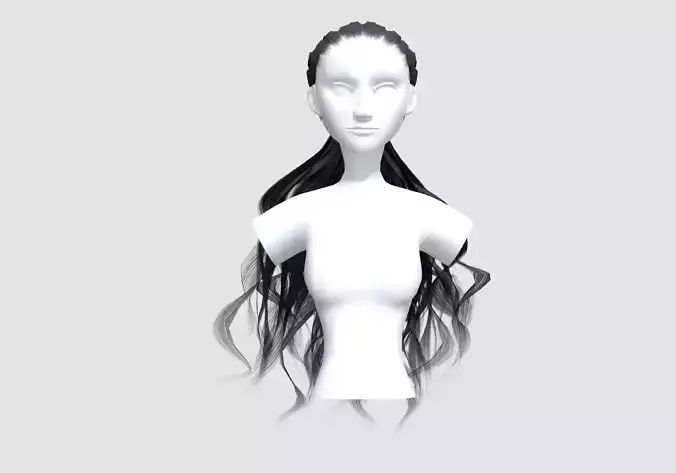 Female Pigtail Hairstyle 3D model Female Pigtail Hairstyle 3D model