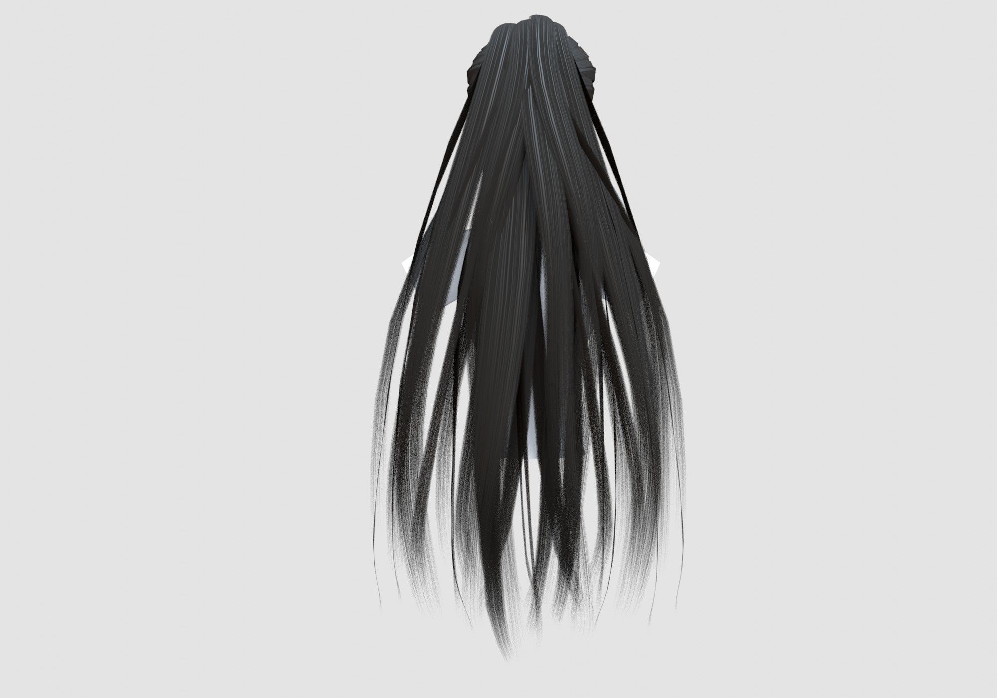 Female Long Hairstyle 3D model_4