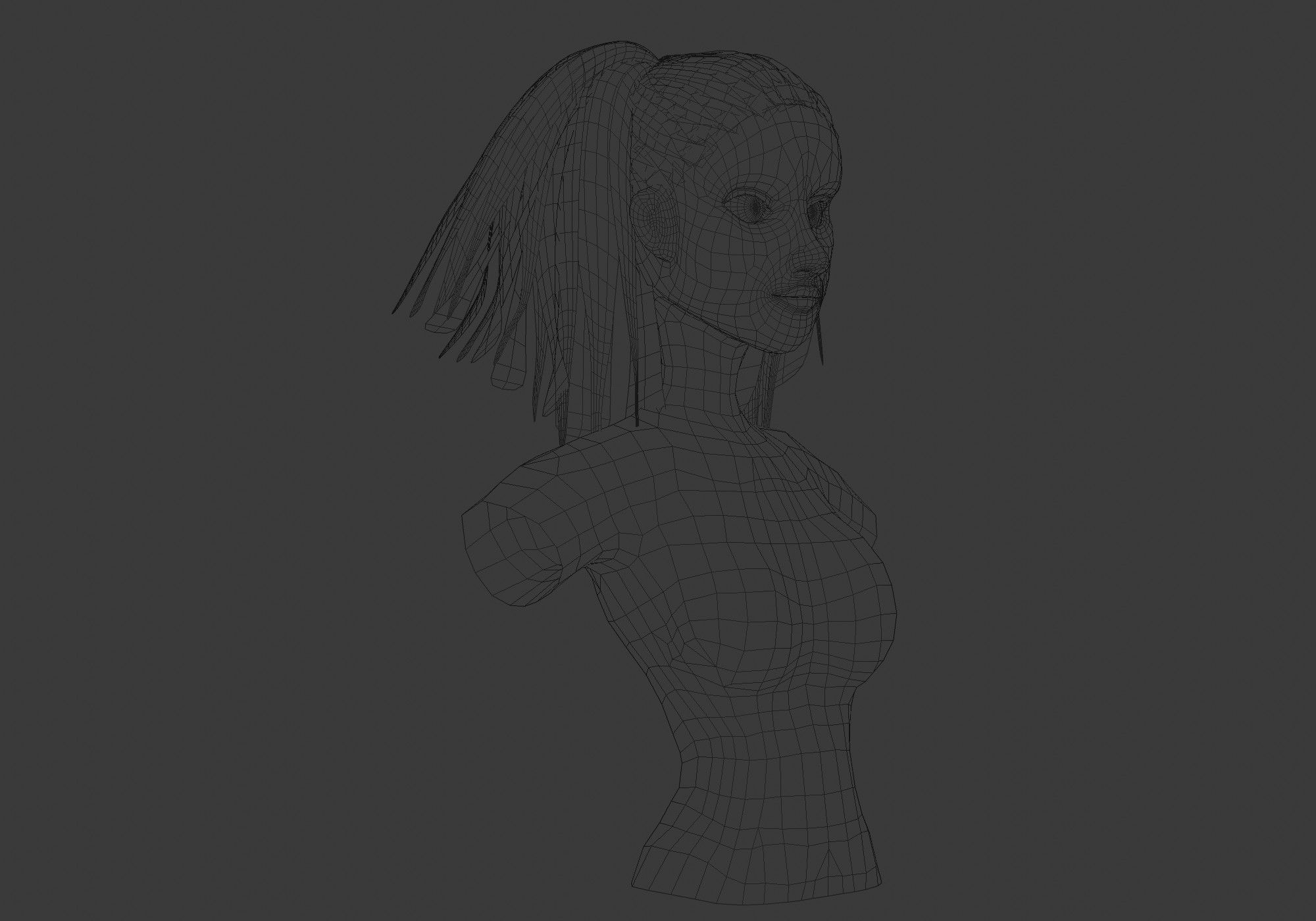 Black Female Hairstyle 3D model_6