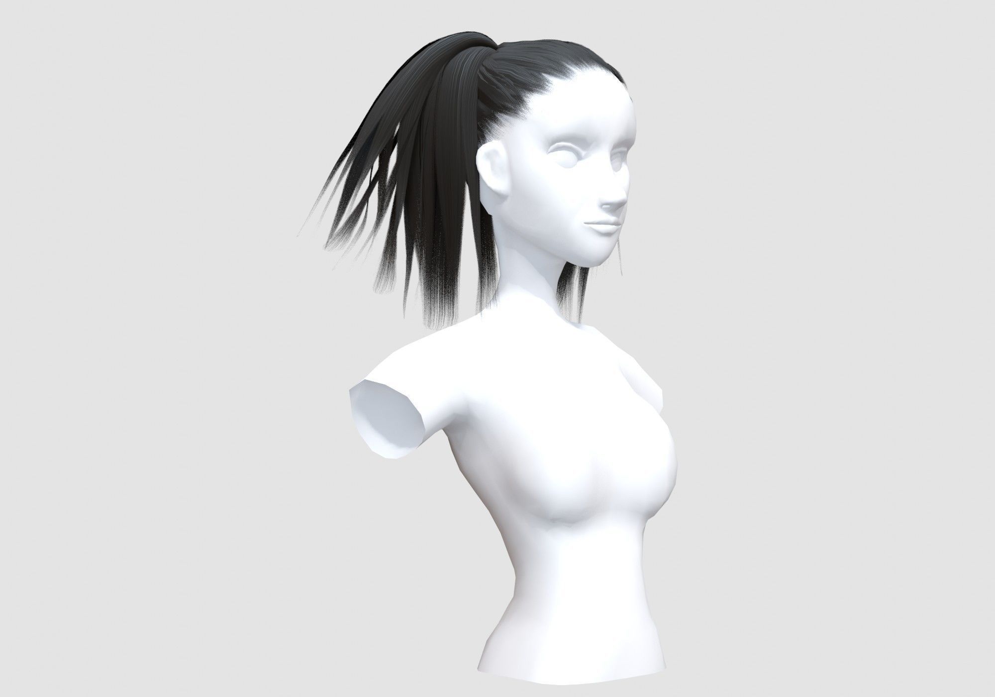 Black Female Hairstyle 3D model_1