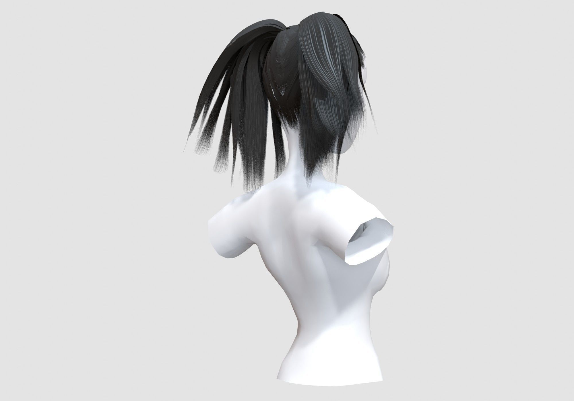 Black Female Hairstyle 3D model_3
