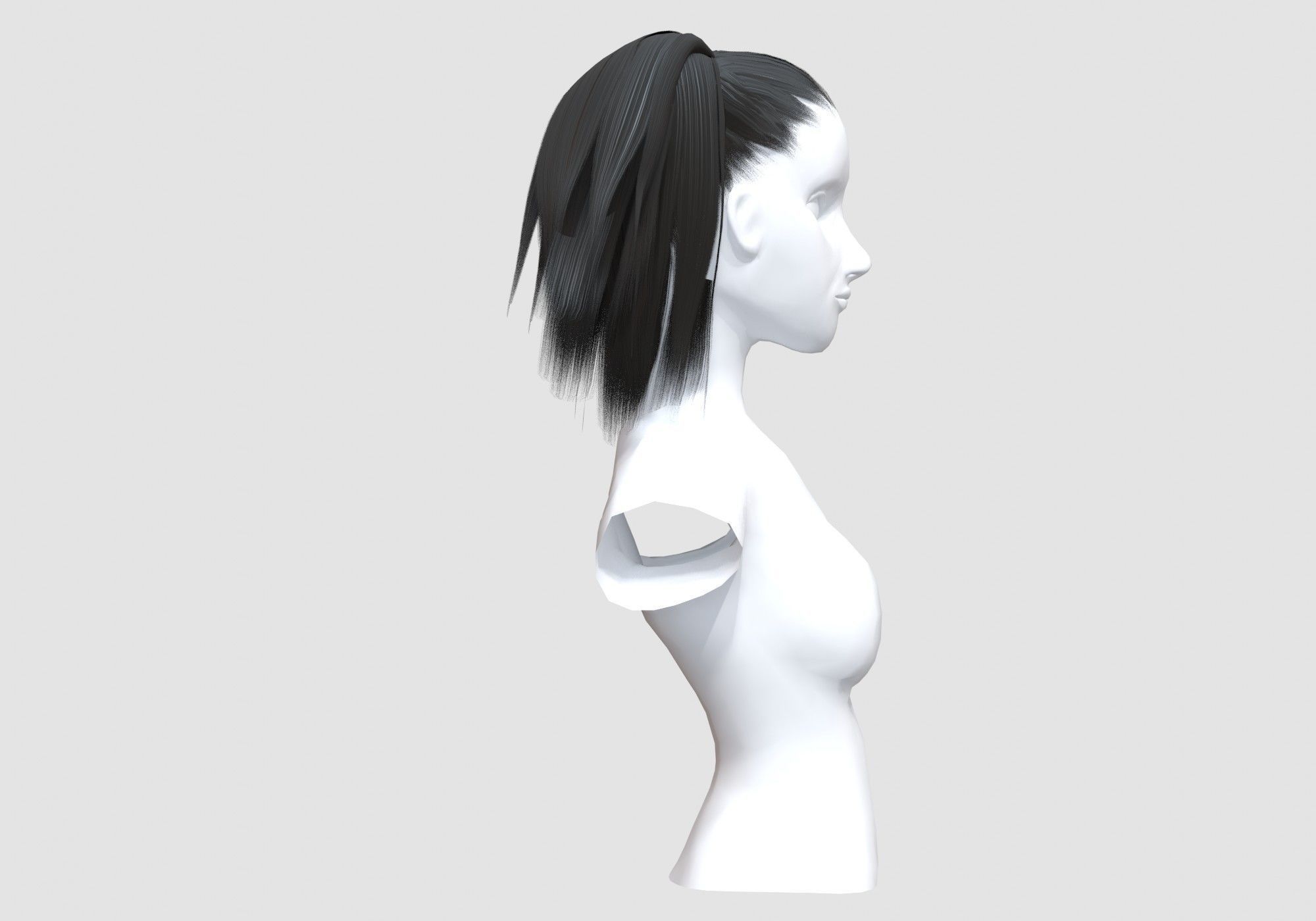 Black Female Hairstyle 3D model_2